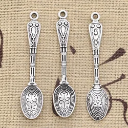 15pcs Charms Pattern Spoon 48x10mm Antique Bronze Silver Color Gold Color Plated Pendants Making DIY Handmade Tibetan Jewelry