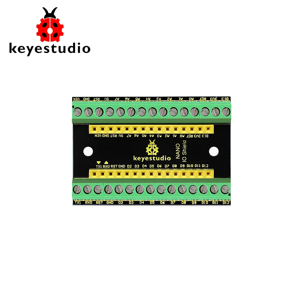 3PCS Keyestudio NANO IO Shield Board For Arduino Nano Ch340 Via VIN GND Interface To Light Up An External LED For Arduino Nano