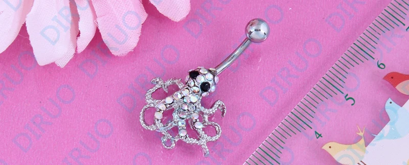 1pc sale Octopus belly button ring navel belly ring body piercing jewelry14G Stainless steel nickel- free