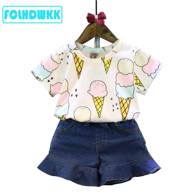 Summer Children Clothes 2018 Jeans Kids Baby Shorts Summer Girls Fashion Jeans Shorts Lotus Leaf Denim Shorts For Girls