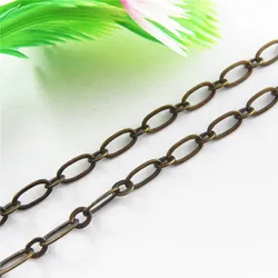 1meter Vintage Alloy Necklace Chain Statement Bracelet Necklace Chain 6.2*3.4mm Jewelry Making Bronze Chain Accessories 01344