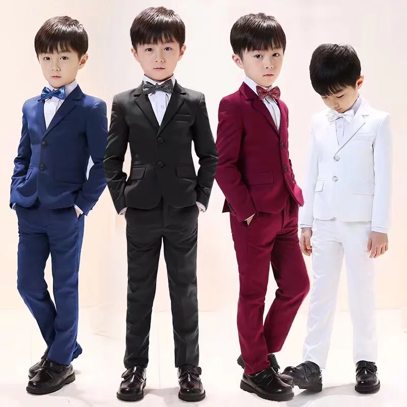 

Shinny Blue One Buttons Boy Suits Notch Lapel Children costume wedding Party Tuxedos boys blazer (jacket+pant)