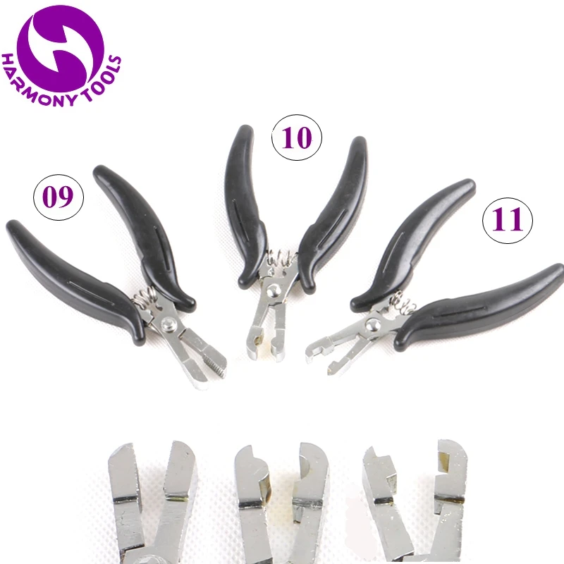 HARMONY 50 Pieces Multi Functional Stainless Steel Black Hair Extension Plier Tools For Micro Beads Glue Bond Removal