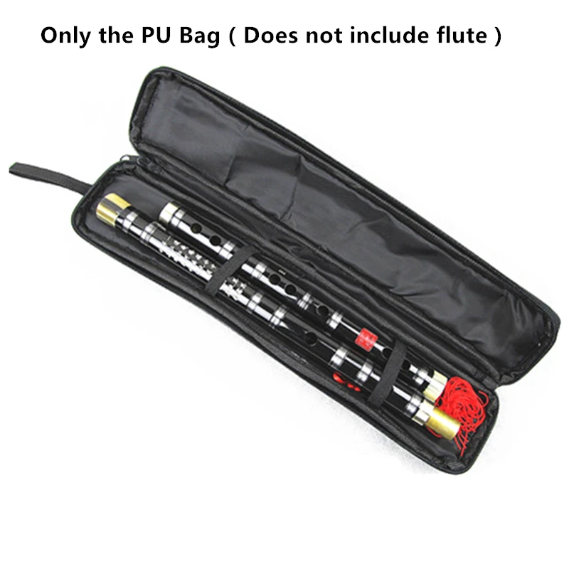 High Quality 2-section Flute Bag for Protection PU Bag Anti - wrestling Cloth Flute Accessory Easy to Carry Hand flute bag