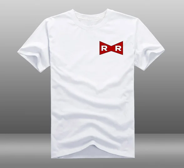 New Android 17 Cospaly t-shirt  Red Ribbon Army LOGO Anime Cartoon men t shirt summer cotton Tees Tops