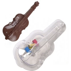 Big Size 3D Guitar Polycarbonate Chocolate Mould Baking Tools Magnetic Mold DIY Candy Cake Decorating Molds K035