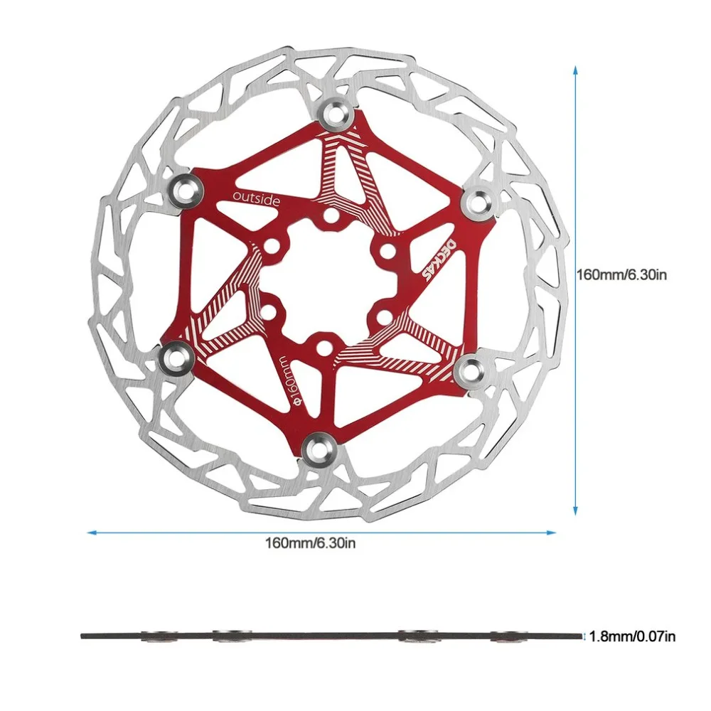 DECKAS Ultra-light MTB Mountain Bike Cycling Brake Disc Float Floating Pads 160mm/180mm 6 Bolt Rotors Parts Cycling Accessories