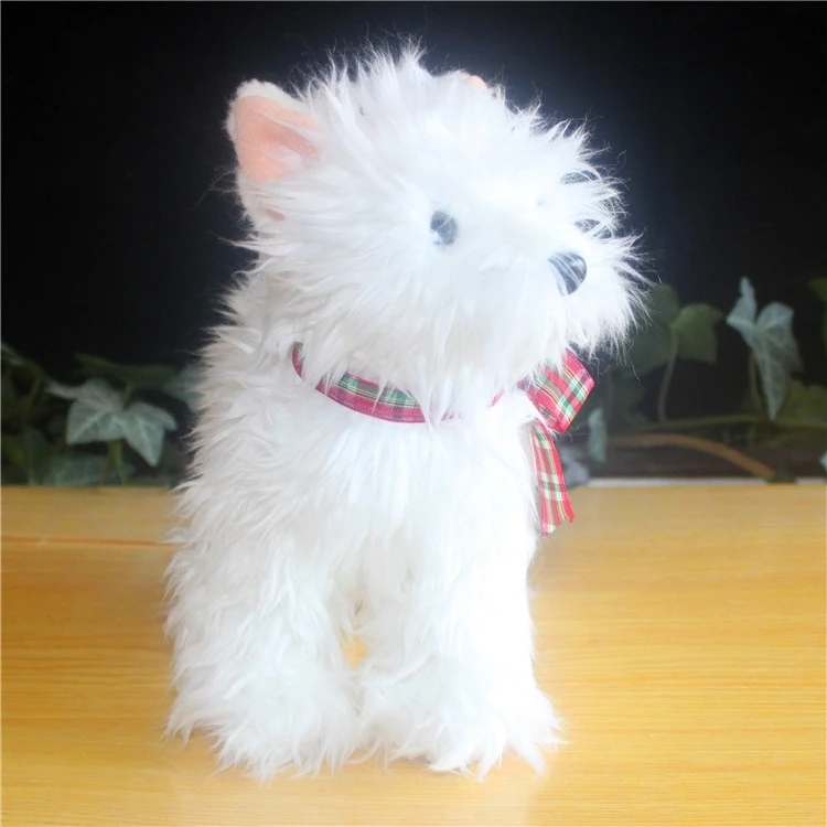 Dog Toy Simulation West Highland White Terrier doll plush toy small white dog doll