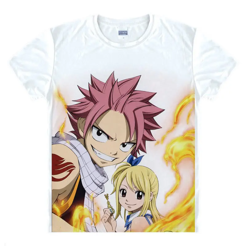 madoshi Happy T-Shirt Makarov Dreyar Shirt Man's summer t-shirts anime shirt Cute fashion t-shirts anime cosplay white gift a