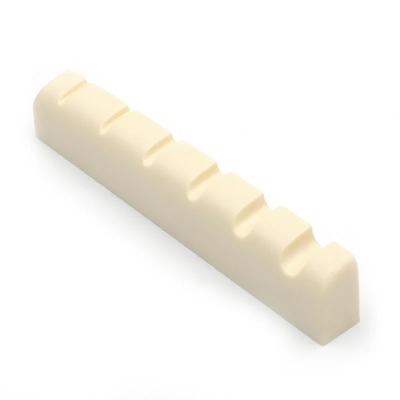 50 sztuk Ivory Plastic R400 53x6x9.75-7.9MM 6 String Bass Nut Bass części elektryczna gitara basowa części naprawcze DIY