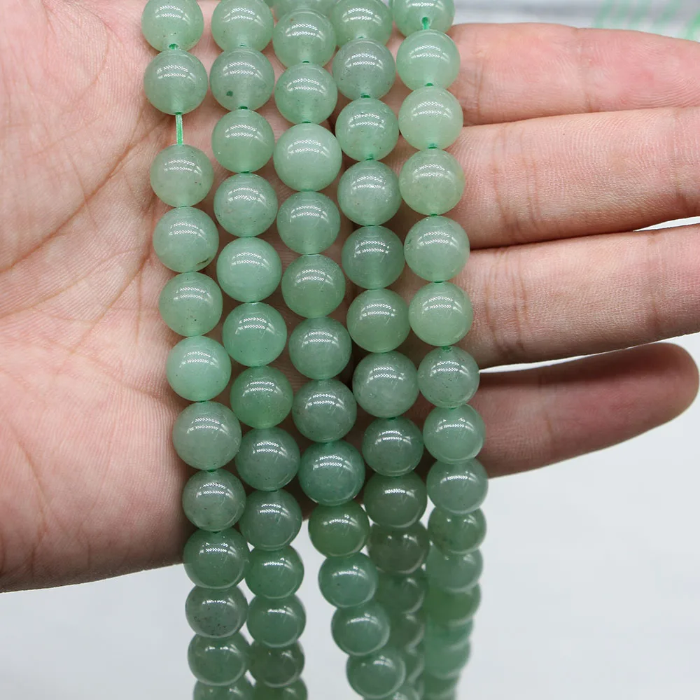 4 6 8 10 12 mm Natural Green Aventurine Stone Bead Round Loose Spacer Beads For Jewelry Making Findings DIY Bracelet Wholesale image 3