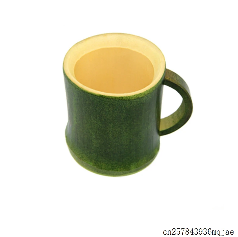 

20pcs Bamboo Tea Cup Handmade Natural Beer Milk Cups with Handle Green Eco-friendly Cups Travel Crafts