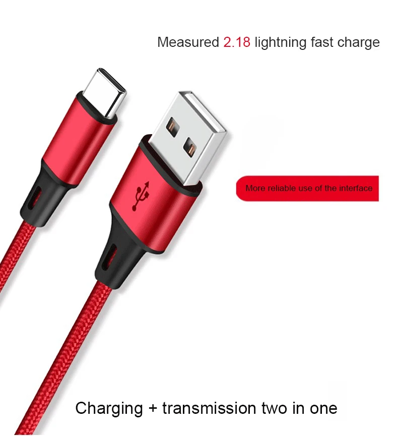 USB Type C Cable 25cm 50cm 1m 2m 3m Fast Charging USB-C Data Cord For Samsung Galaxy S21 S20 Xiaomi Mi Type-c Origin Long Wire