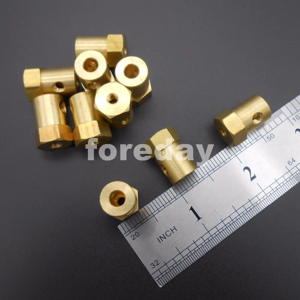 

100PCS HQ 5MM Brass Hexagonal Total length:18mm Wheel Shaft Motor Hexagonal HEX M5 Coupling Coupler + 100 Spanners *FD251X100