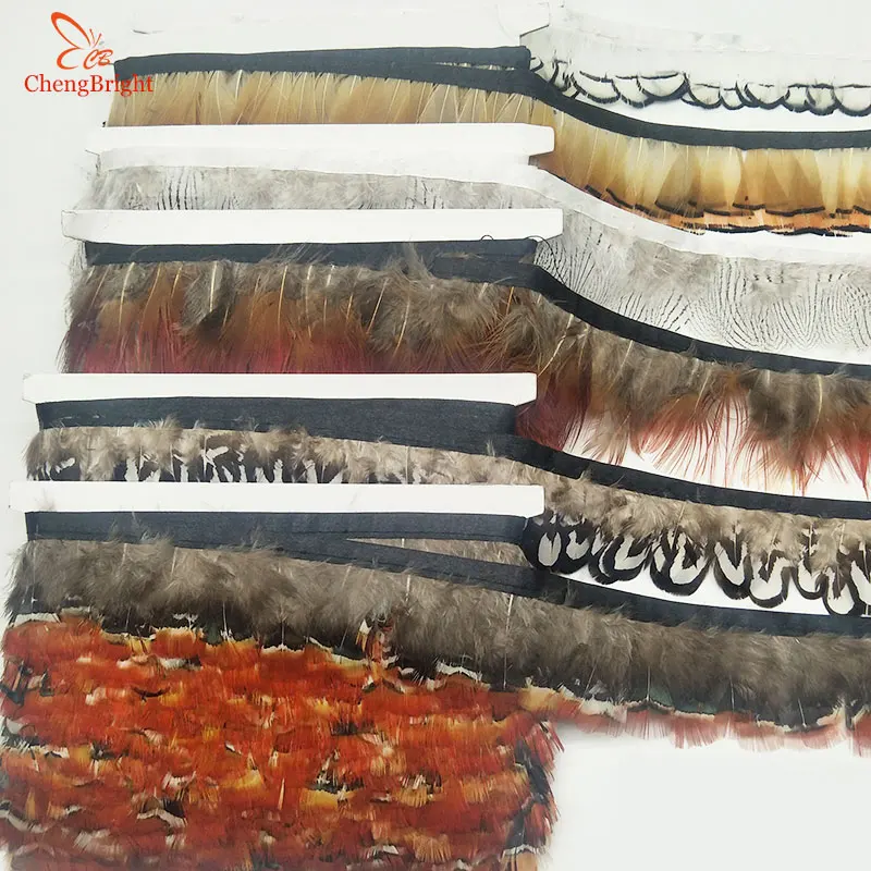 ChengBright Wholesale High Quality 10 yards  Pheasant Feathers Ribbon, Feather Width 4cm-6cm DIY Clothing Accessories Plume