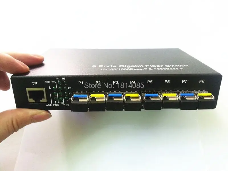 8*GIGA SFP+1*10/100/1000M TX ethernet fiber Switch 8*1310/1550nm 1000M SFP optical transceiver