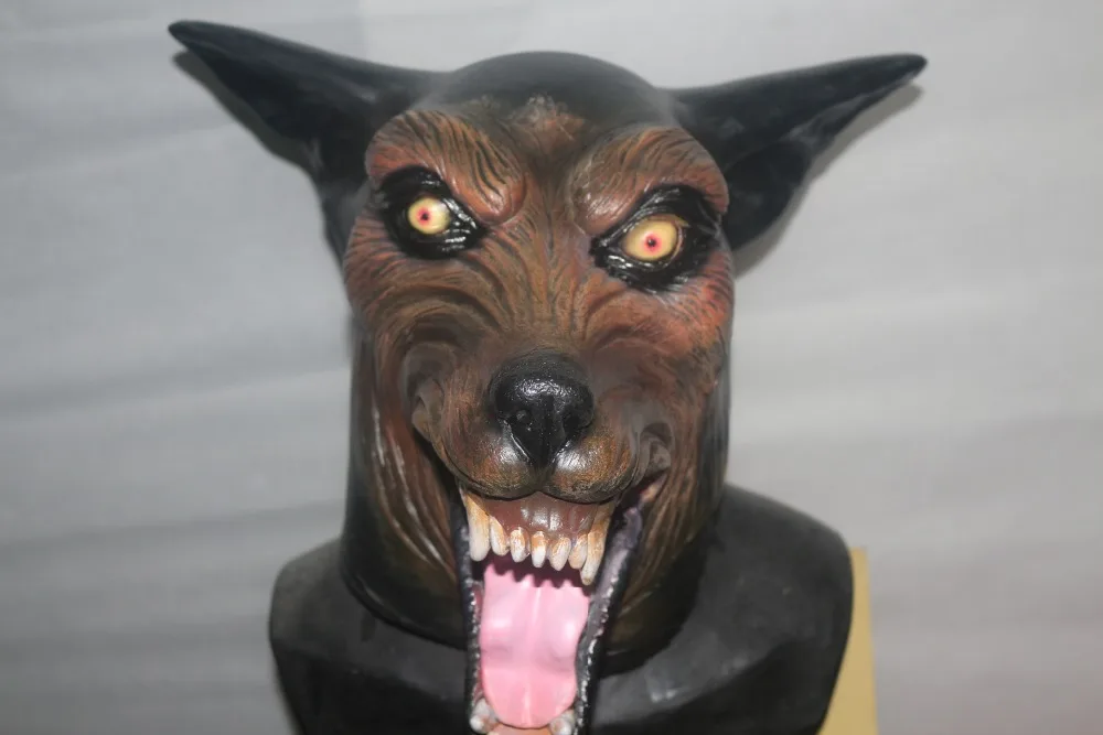 Horror Werewolf Mask Cosplay Creepy Animal Wolf Head Latex Masks Halloween Carnival Masquerade Party Costume Props