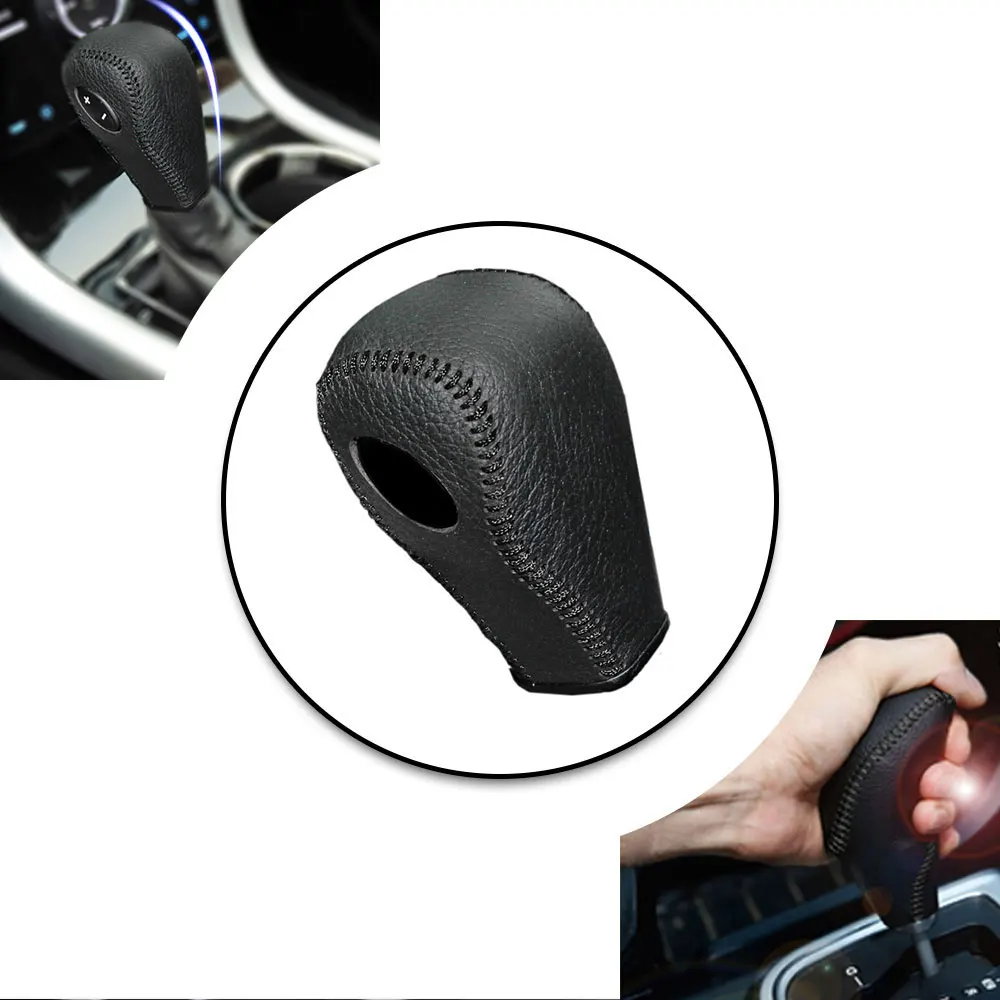 Car Gear Cover PU Leather For FORD Edge 3.5 2011-2013 Explorer 3.5 2011-2013 Gear Shift Knob Cover Car Interior Accessories