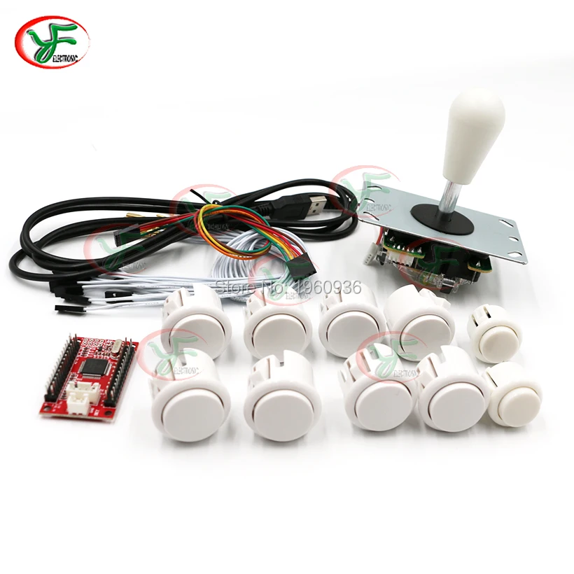 

Zero Delay USB Encoder PC /PS3 Android Joystick Controller Happ Style SANWA Style Joystick Arcade Push Button DIY Kit MAME