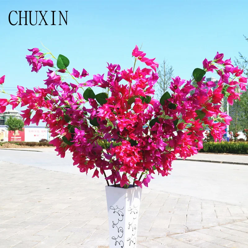 Decorative Silk Flowers Bougainvillea, Artificial Floral Branch, Outdoor Wedding Backdrop, Hotel Home Decor, Props, 118cm