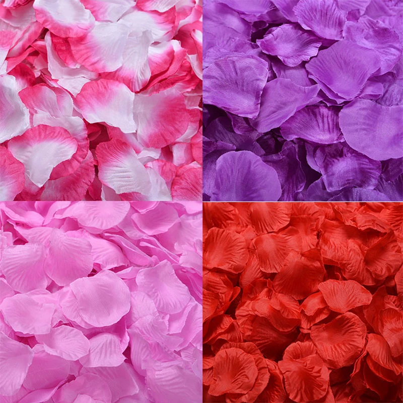 100pcs Multicolor rose petal 4.5cm Wedding Party Confetti Table Decoration birthday party Decorative Supplies Simulation flower