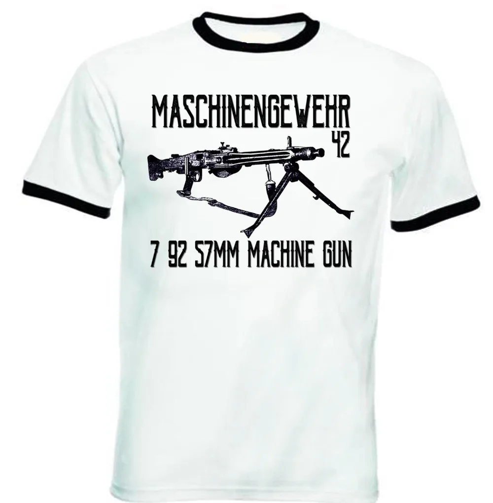 2019 New Fashion Men'S T-Shirts Short Sleeve Print Tee Shirts Mg 42 Machine Gun New Black Ringer Cotton T Shirt Funny Tee Shirts