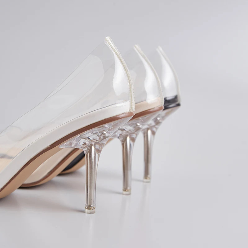 Kcenid-zapatos de tacón alto de Perspex para mujer, calzado transparente de alta calidad, Sexy, con punta estrecha, sin cordones, para fiesta de boda