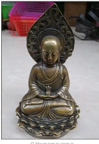 

Copper Brass Metal Crafts Asian antique antiques Collection Chinese carving Buddha copper statue
