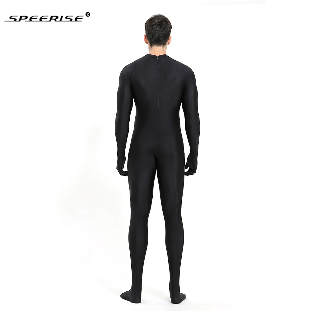 SPEERISE สีดำ Spandex Zentai ผิวแน่น Jumpsuit Unisex Zentai Bodysuit เครื่องแต่งกายสำหรับสตรี Unitard Lycra Dancewea