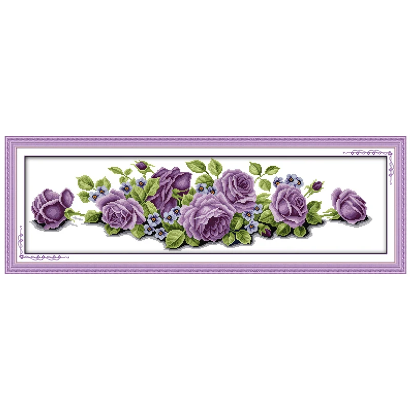 Rose Flowers Patterns Counted Cross Stitch Set DIY 11CT 14CT 16CT Stamped DMC Cross-stitch Kit Embroidery Needlework Home Decor