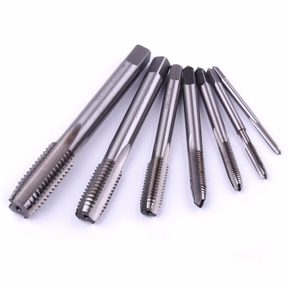 7PCS Metric Left Hand Thread Tap HSS Screw Tap M3 M4 M5 M6 M8 M10 M12 Machine Tap Drill Bit Hand Tool