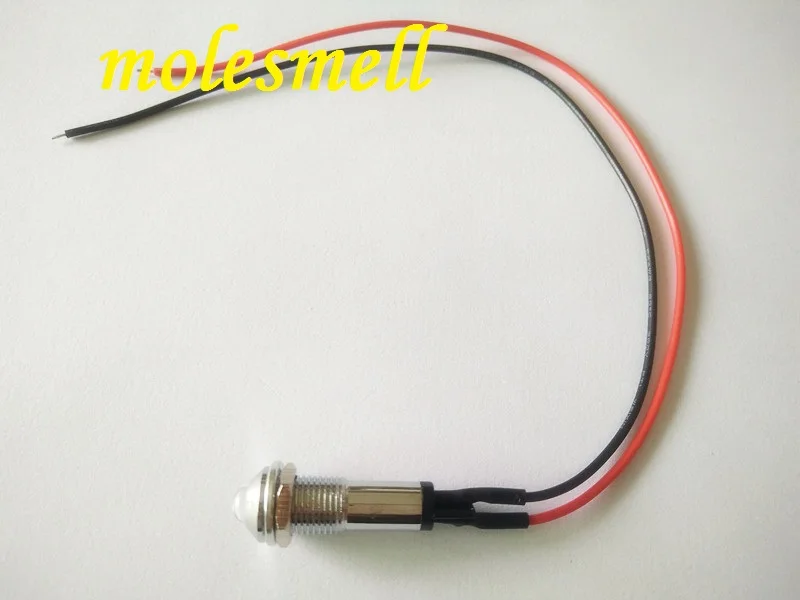 1x 5mm 5V DC red yellow blue green white orange uv pink warm white Pre-Wired water clear round LED + Chrome Bezel Holder Light