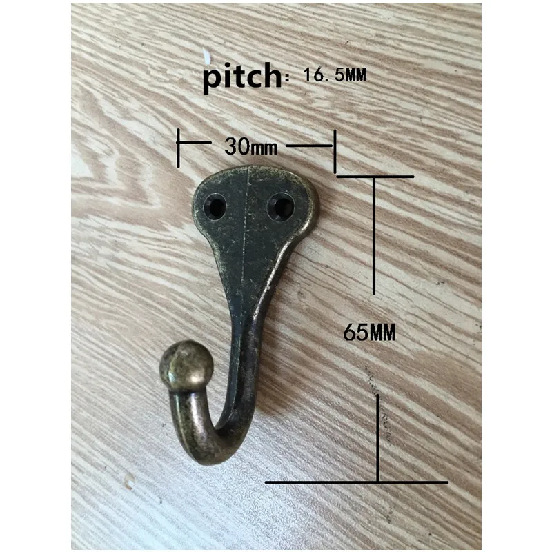 Bulk Bronze Antique Alloy Home Hat Coat 2 Holes Hook,Clothes Towel Wall Door Hangers Hooks Bathroom Accessories,30*65mm,30Pcs