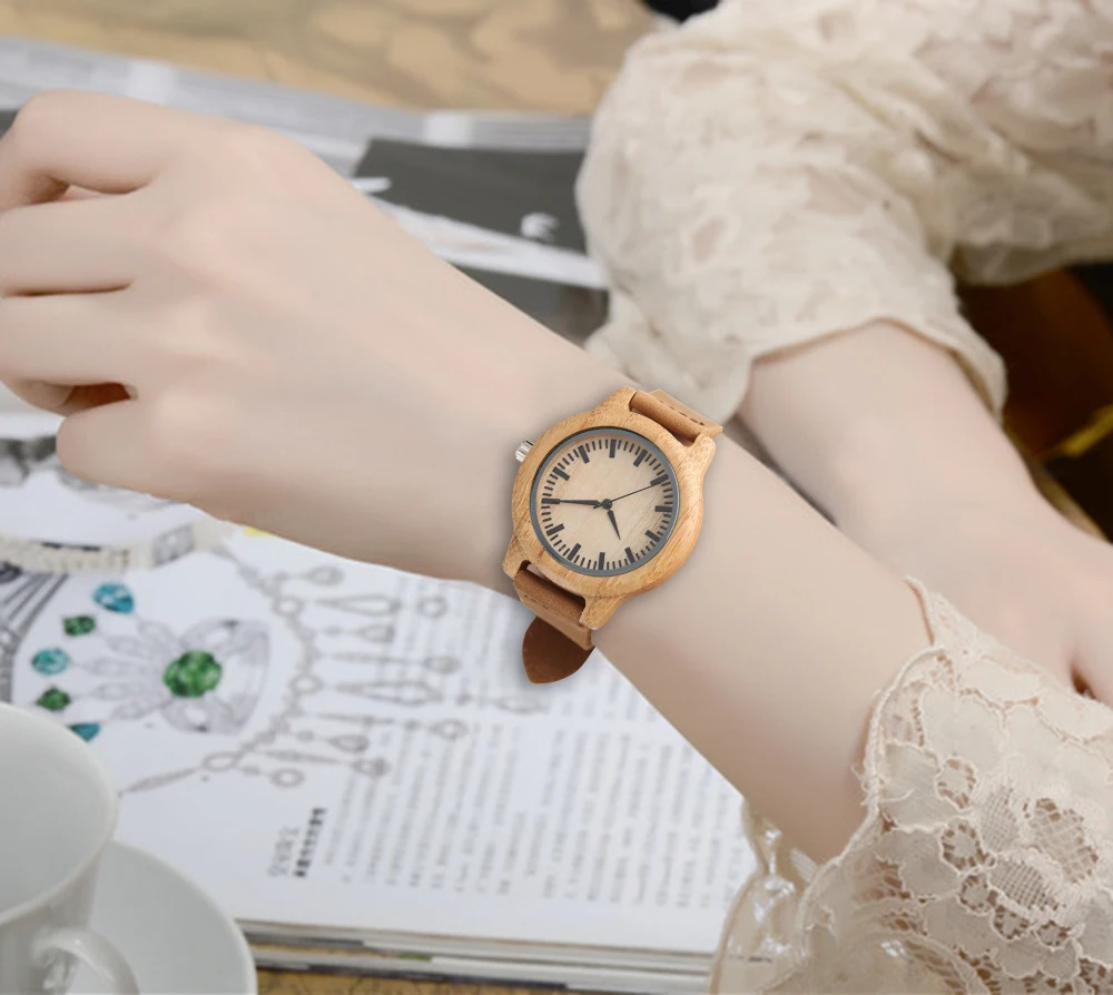 Women Watches 2020 Minimalist Wooden Quartz-Watch Genuine Leather Fashion Ladies Nature Wood Creative Handmade Gifts Relogio NEW