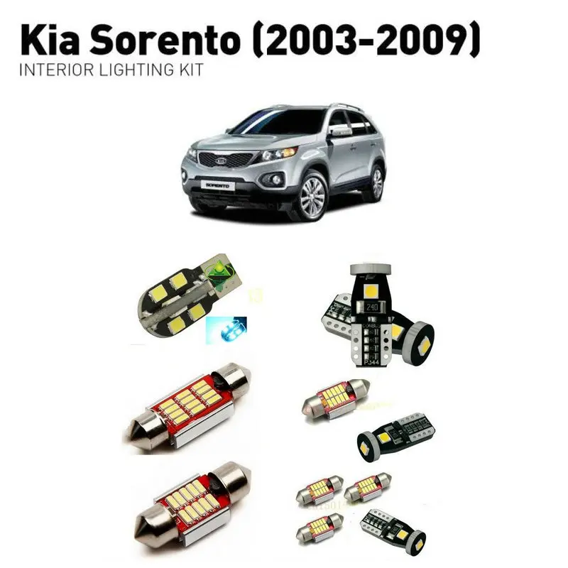 

Светодиодные внутренние фары для Kia sorento 2003-2009, 14 шт., светодиодные фары для автомобилей, комплект освещения, автомобильные лампы Canbus