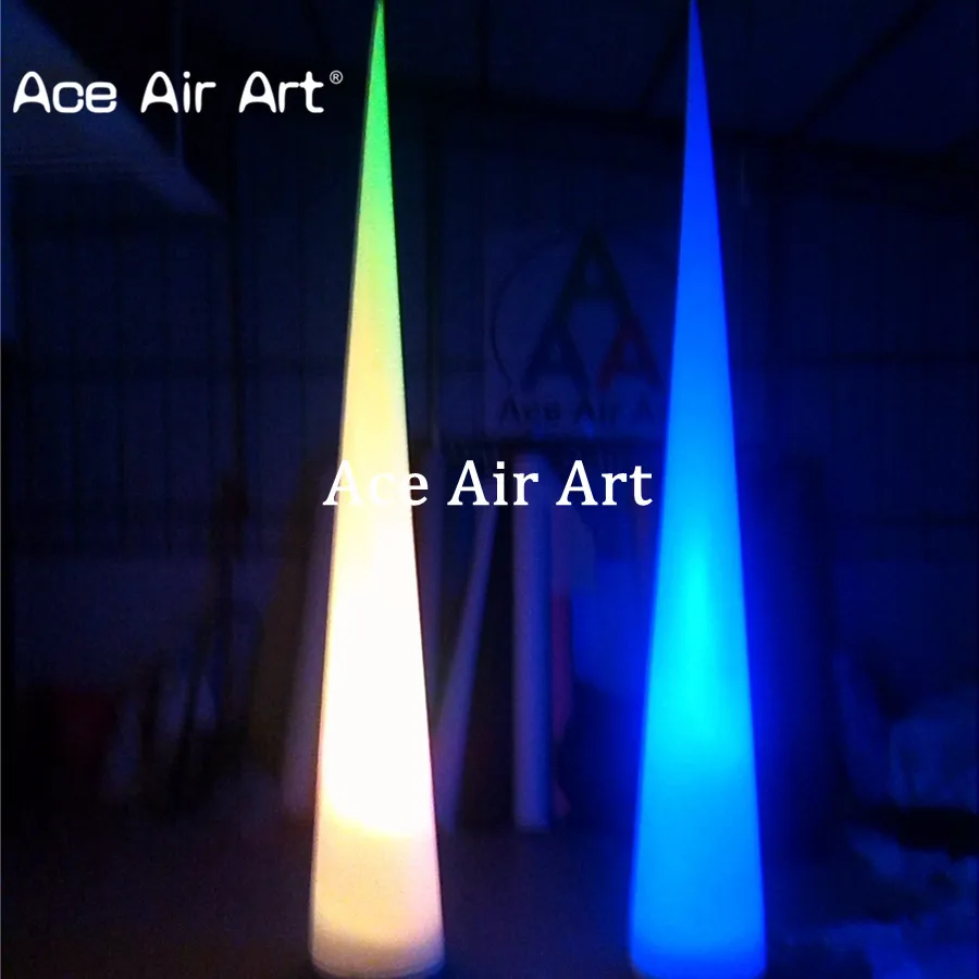 

3m High Inflatable Cone with Colorful Spotlight for Party Decoration Come with Air Blower