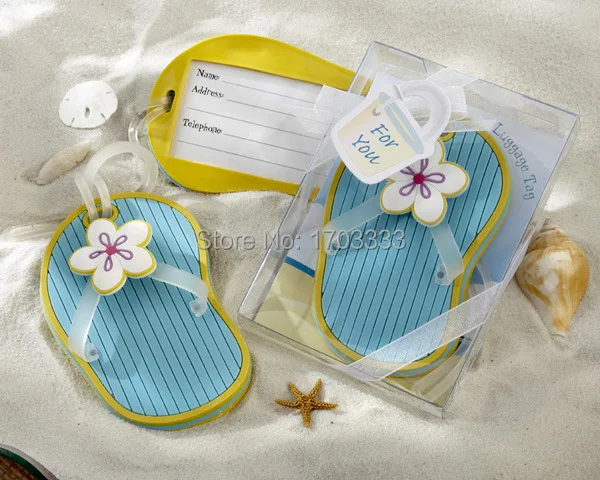 100pcs/lot Flip flop luggage tag beach style wedding favor bridal shower gifts DHL Fedex Free Shipping #HJX52