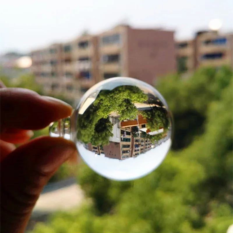 30mm Transparent Asian Quartz Crystal Sphere Smooth Good Luck Feng shui Ball With One Hole Hanging Home Wedding Party Decoration