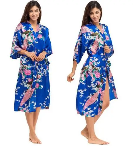 Silk Kimono Robe Bathrobe Women Satin Robe Silk Robes Night Sexy Robes Night Grow For Bridesmaid Summer Plus SizeS-XXXL 010412