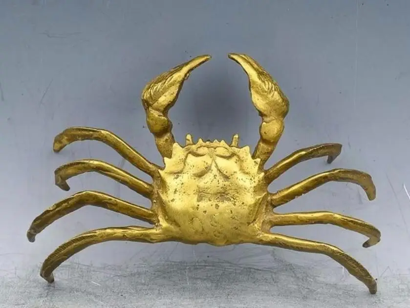 

Chinese brass Seiko carving crab wealth craft statue