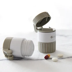 Medicine Crusher Pill Cutter For Tablets 4 In 1 Portable Case Pills Splitter Dispenser Broken Mill Drug Separator Pill Divider