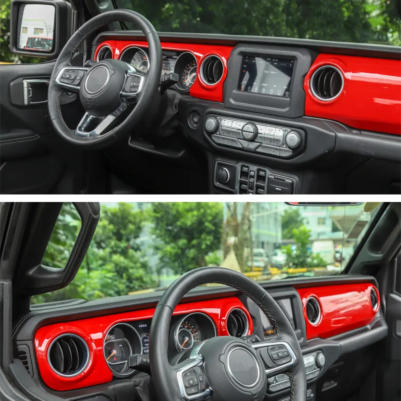 New Car Interior Accessories For Jeep Wrangler JL 2018+ Car Dashboard Central Console Panel Cover Trim Sticker ABS Car Styling