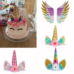 Unicorn Cake Topper Rainbow Cake Toppers Birthday Party Kids Favors Cake Decoration Cupcake Topper Baby Shower Wedding Decor