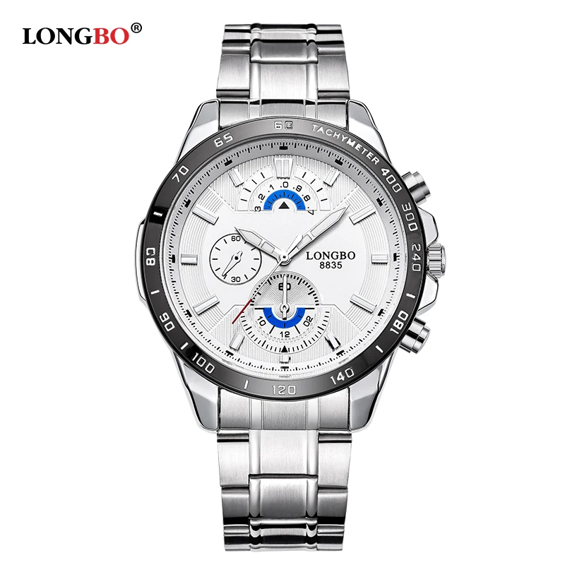 

Longbo Military Sports Men Full Stainless Steel Band Sports Quartz Watches Dial Clock For Male Leisure Watch Relogio Masculino