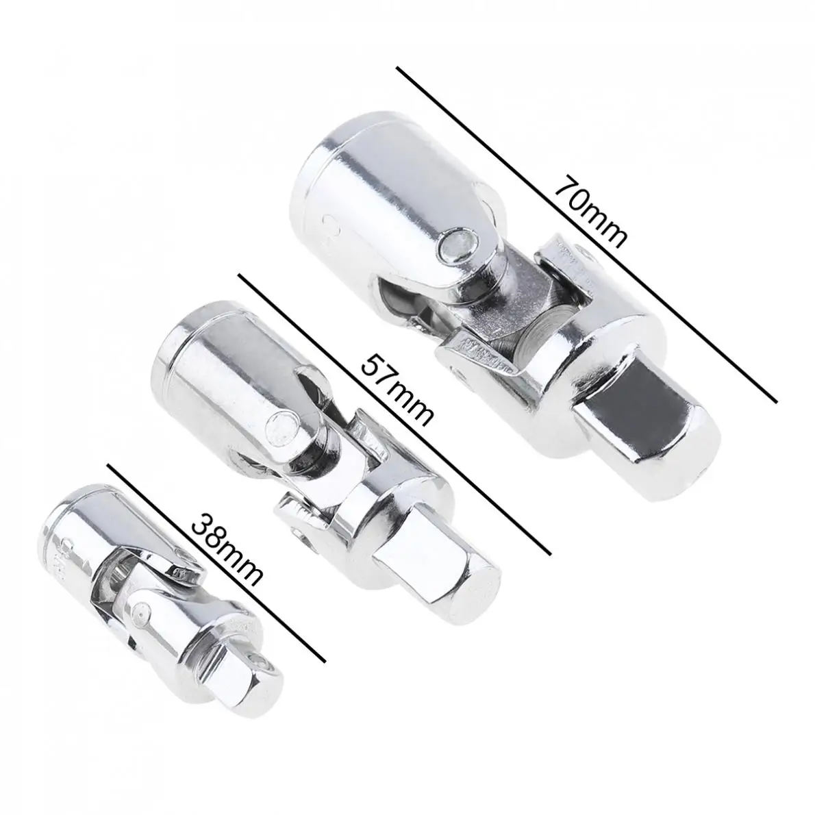 3 pz/lotto argento giunto universale presa adattatore Bendy Knuckles Set 1/2in 1/4in 3/8in