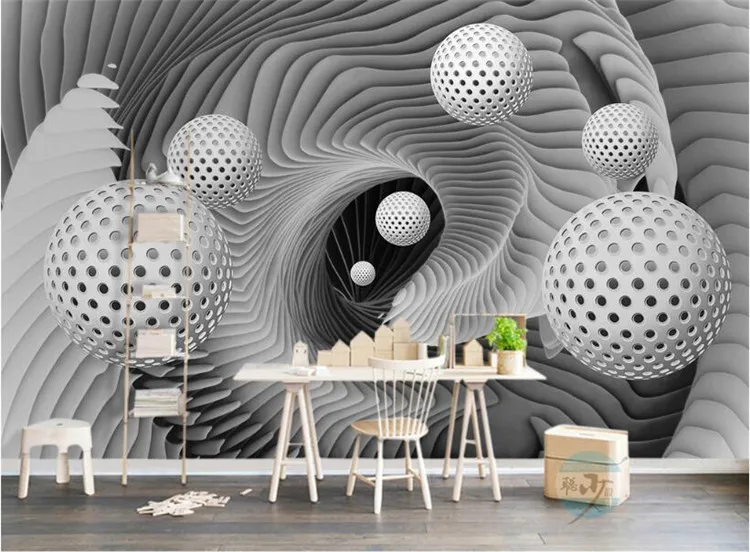 Custom Photo Wallpaper Mural Wallpaper 3d 3d Ball Space Swirl Modern TV Background Wall papel de parede