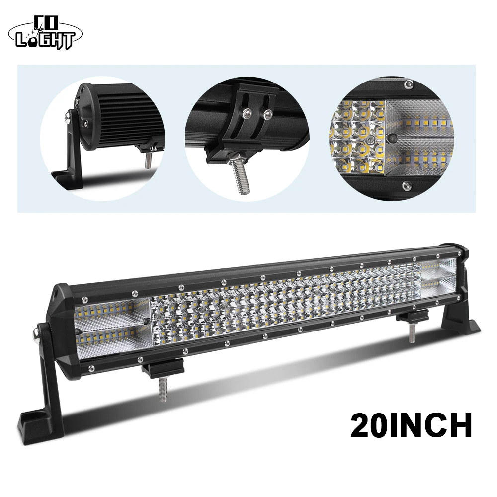 

CO LIGHT 4-Rows Led Bar Rampe Led Offroad 20 Inch 468W Spot Flood Beam Straight for Off Road 4X4 Tractor Lada VAZ UAZ 12V 24V