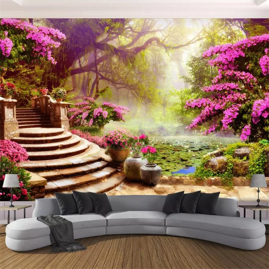 

beibehang papel de parede Custom wallpaper 3d mural Garden woods landscape 3d background wallpaper for walls 3 d papier peint