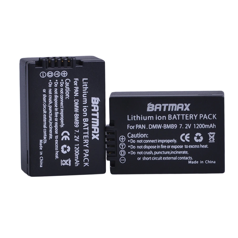 2Pcs DMW-BMB9 DMW-BMB9E DMW BMB9 BMB9E DMWBMB9 Battery for Panasonic Lumix DMC-FZ40K,FZ45K, FZ47K,FZ48K,FZ60,FZ70,FZ100,FZ150