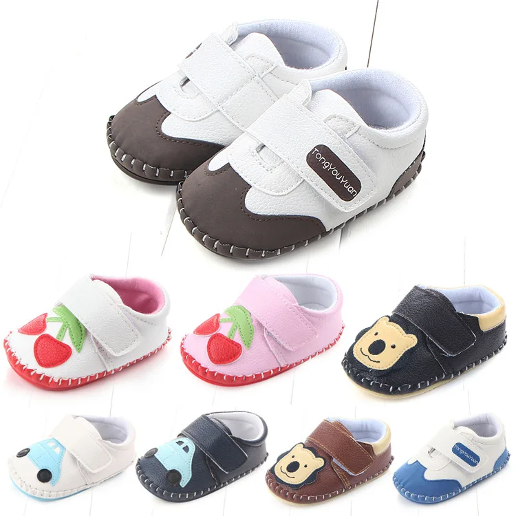 

cartoon hard sole toddler moccasins first walker shoes leather baby boy girls shoes fashion infant first walking shoes